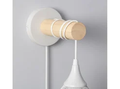 Ledkia Lámpara de Pared de Madera y Metal Monah Blanco Multicolor Clearance