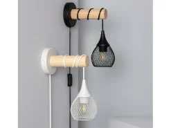 Ledkia Lámpara de Pared de Madera y Metal Monah Blanco Multicolor Clearance