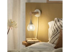 Ledkia Lámpara de Pared de Madera y Metal Monah Blanco Multicolor Clearance