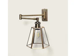Ledkia Lámpara de Pared de Metal y Cristal Brontom Dorado