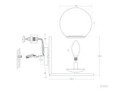 Ledkia Aplique Para Pared-Lámpara de Pared de Metal y Cristal Moonlight Design Dorado