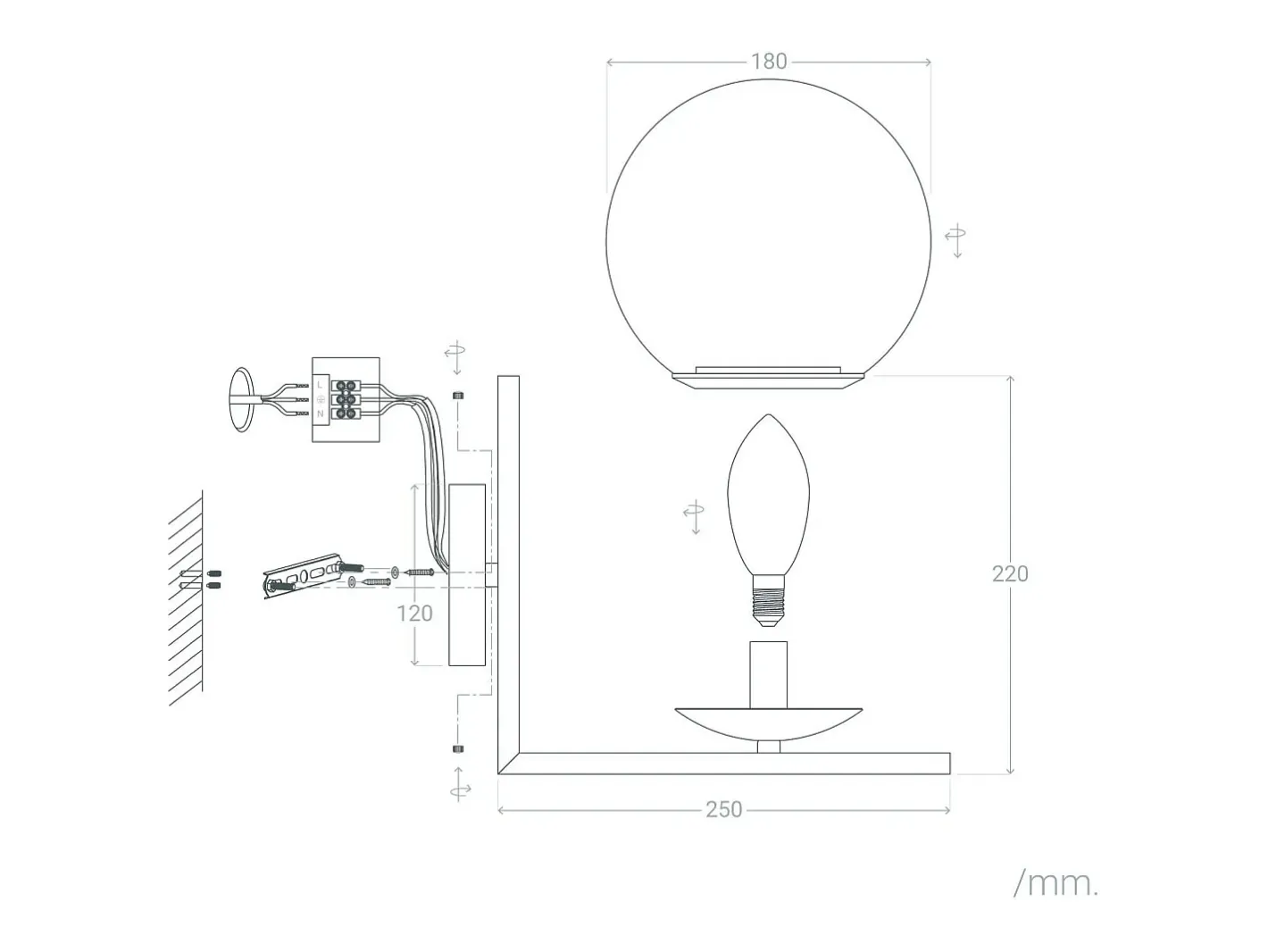 Ledkia Aplique Para Pared-Lámpara de Pared de Metal y Cristal Moonlight Design Dorado