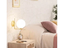 Ledkia Aplique Para Pared-Lámpara de Pared de Metal y Cristal Moonlight Design Dorado