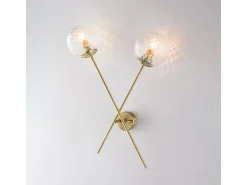 Lámpara de pared Demetra de hierro cepillado, 2 luces, .33 P.18 BL279-AP2-BRZ Bronce Online