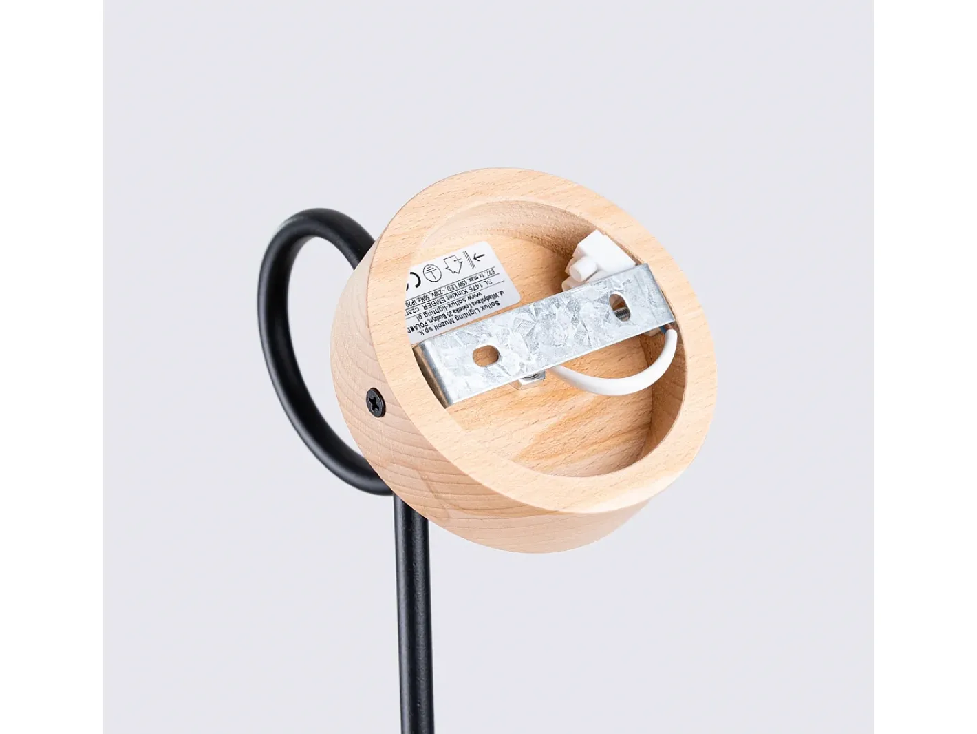 Discount Sollux Lighting Lámpara De Pared Ember Minimalista De Acero/Madera - 1 Fuentes Luminosas - L.10 X A.24 Cm - /Madera Natural Negro