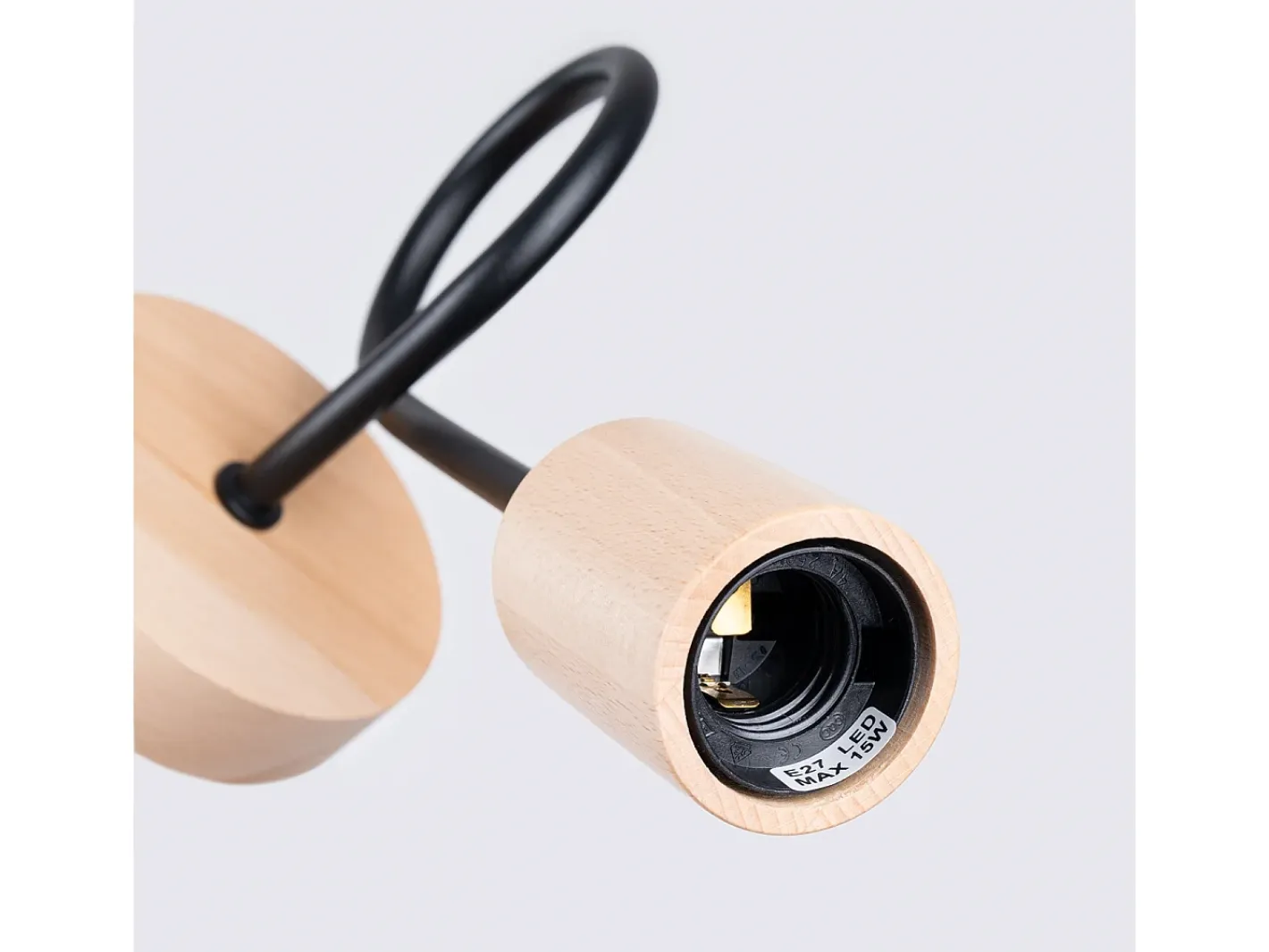 Discount Sollux Lighting Lámpara De Pared Ember Minimalista De Acero/Madera - 1 Fuentes Luminosas - L.10 X A.24 Cm - /Madera Natural Negro