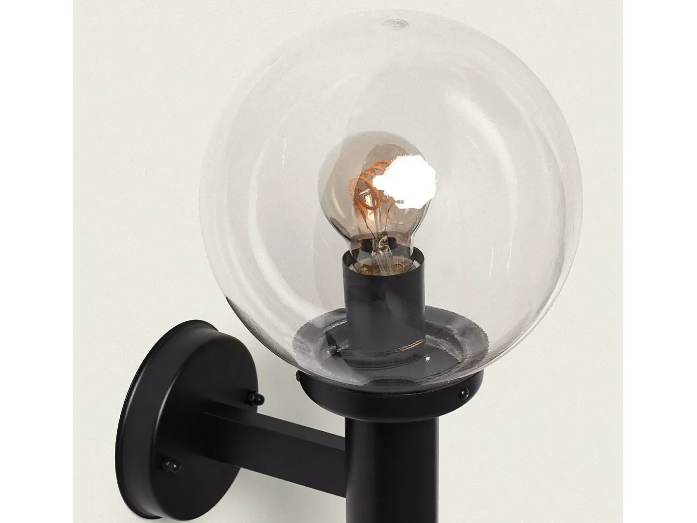 New Ledkia Lámpara de Pared Exterior Acero Jeyko Negro
