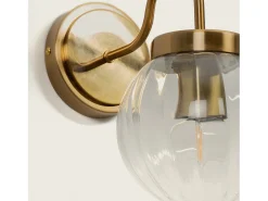 Ledkia Lámpara de Pared Exterior Metal y Cristal Driyah Dorado Multicolor Outlet