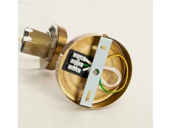 Ledkia Lámpara de Pared Exterior Metal y Cristal Driyah Dorado Multicolor Outlet