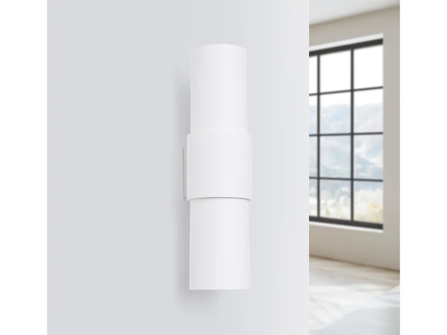 Sollux Lighting Lámpara De Pared Flash Minimalista De Acero - 2 Fuentes Luminosas - L.10 X A.37 Cm - Blanco Clearance