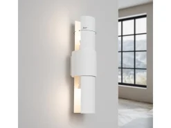 Sollux Lighting Lámpara De Pared Flash Minimalista De Acero - 2 Fuentes Luminosas - L.10 X A.37 Cm - Blanco Clearance