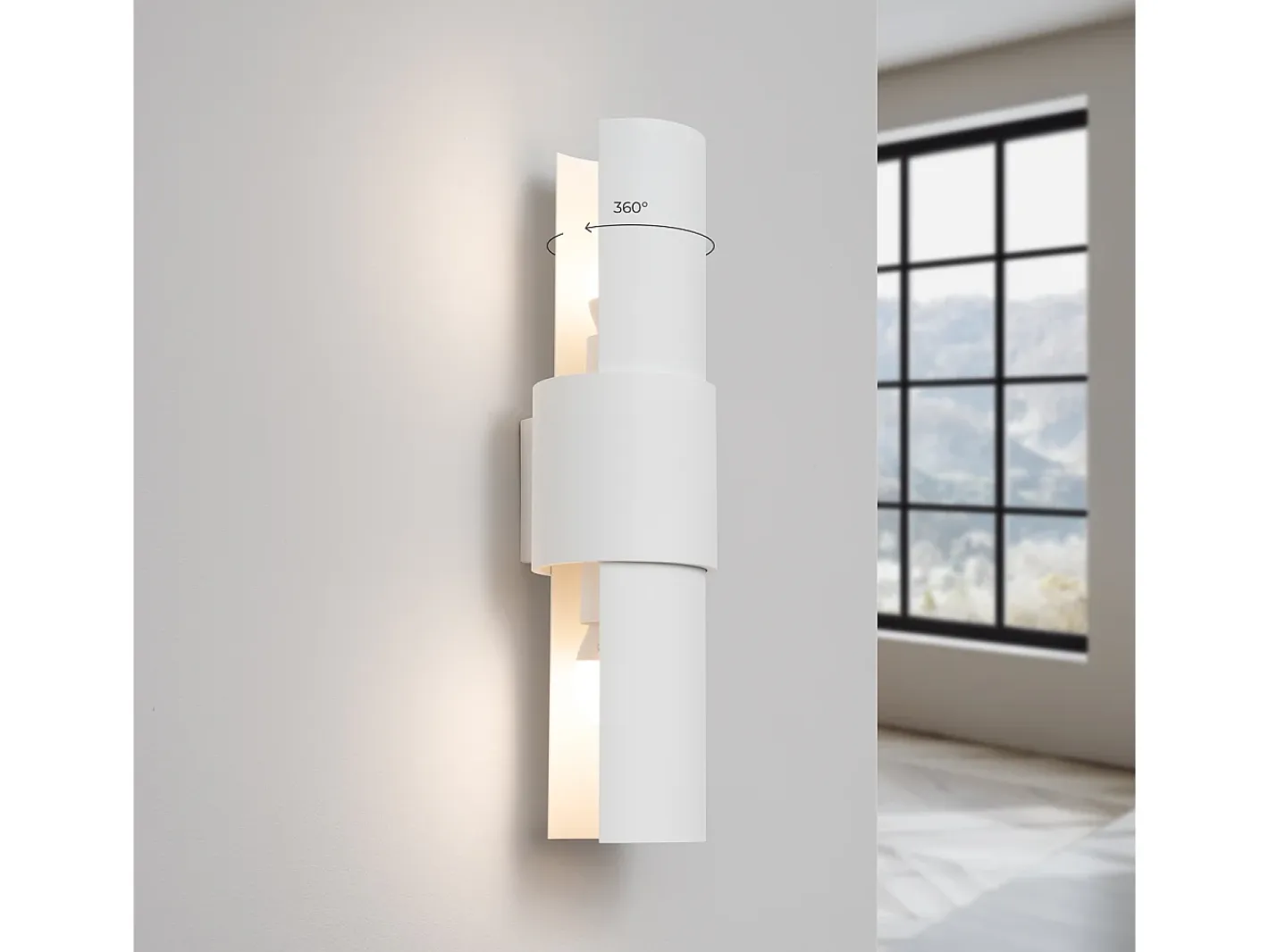 Sollux Lighting Lámpara De Pared Flash Minimalista De Acero - 2 Fuentes Luminosas - L.10 X A.37 Cm - Blanco Clearance