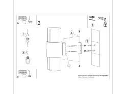 Sollux Lighting Lámpara De Pared Flash Minimalista De Acero - 2 Fuentes Luminosas - L.10 X A.37 Cm - Blanco Clearance