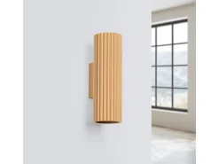 Outlet Sollux Lighting Lámpara de pared Gloow minimalista de aluminio - 2 fuentes luminosas 3000K - L.6,5 x A.20 cm - Dorado