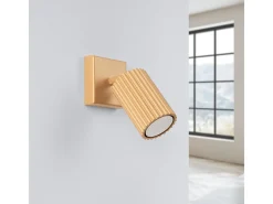 Sollux Lighting Aplique Para Pared-Lámpara de pared Gloow minimalista de aluminio - 1 fuentes luminosas 3000K - L.8 x A.8 cm - Dorado