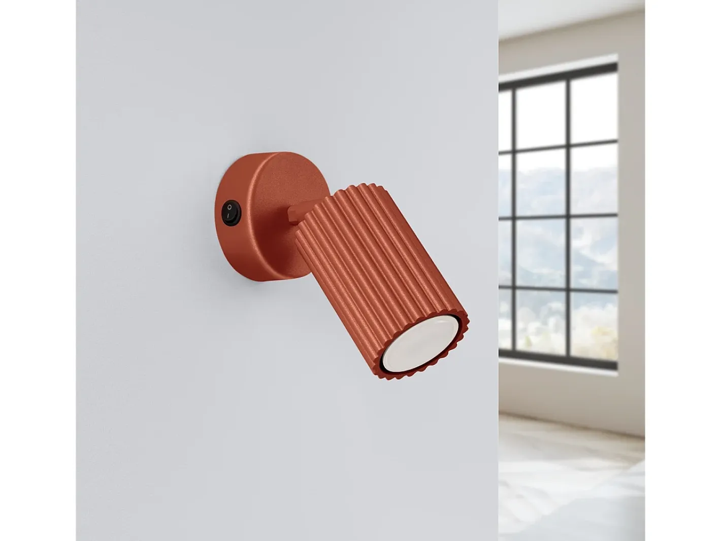 Sollux Lighting Aplique Para Pared-Lámpara de pared Gloow minimalista de aluminio - 1 fuentes luminosas 3000K - L.8 x A.16 cm - ocre Rojo