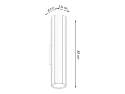 Sollux Lighting Lámpara de pared Gloow minimalista de aluminio - 2 fuentes luminosas 3000K - L.6,5 x A.30 cm - Beige Hot