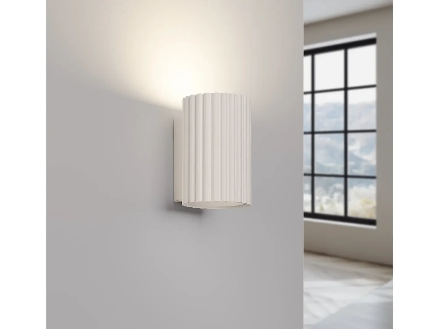 Sollux Lighting Aplique Para Pared-Lámpara de pared Gloow minimalista de aluminio - 1 fuentes luminosas 3000K - L.6,5 x A.10 cm - Beige
