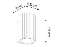 Discount Sollux Lighting Lámpara de pared Gloow minimalista de aluminio - 1 fuentes luminosas 4000K - L.6,5 x A.10 cm - Blanco