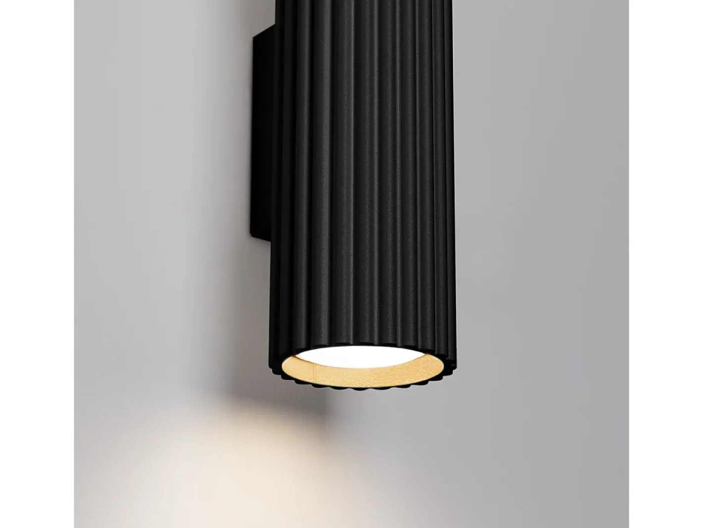 Sollux Lighting Lámpara de pared Gloow minimalista de aluminio - 2 fuentes luminosas 3000K - L.6,5 x A.20 cm - Negro Sale