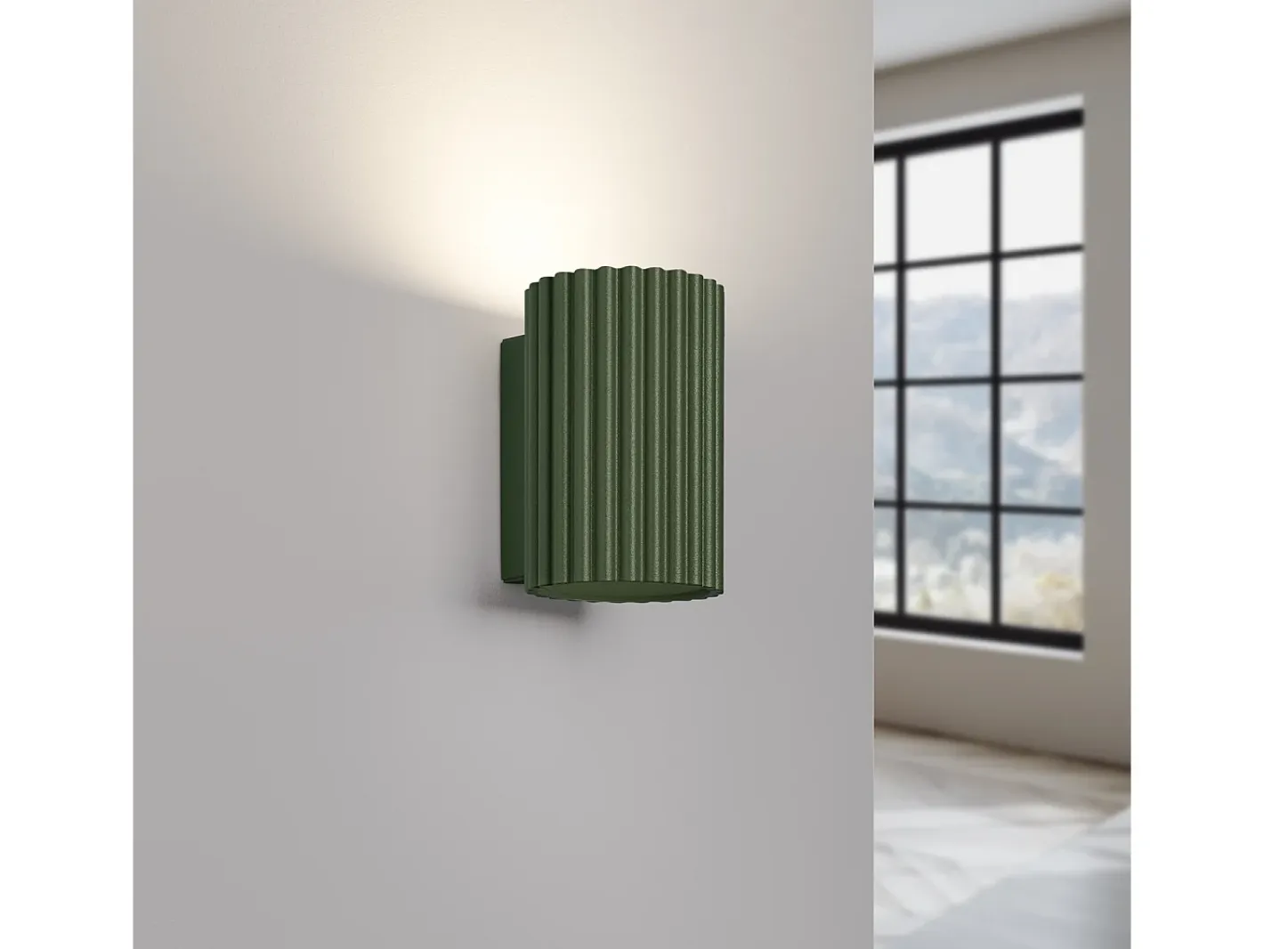 Sollux Lighting Aplique Para Pared-Lámpara de pared Gloow minimalista de aluminio - 1 fuentes luminosas 4000K - L.6,5 x A.10 cm - oliva Verde