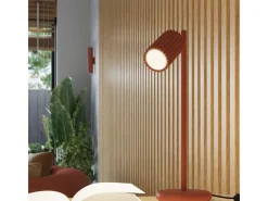 Outlet Sollux Lighting Lámpara de pared Gloow minimalista de aluminio - 2 fuentes luminosas 3000K - L.6,5 x A.20 cm - ocre Rojo