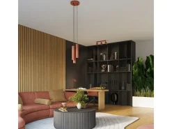 Outlet Sollux Lighting Lámpara de pared Gloow minimalista de aluminio - 2 fuentes luminosas 3000K - L.6,5 x A.20 cm - ocre Rojo