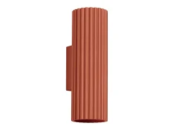 Outlet Sollux Lighting Lámpara de pared Gloow minimalista de aluminio - 2 fuentes luminosas 3000K - L.6,5 x A.20 cm - ocre Rojo