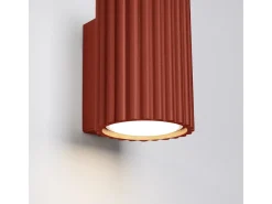 New Sollux Lighting Lámpara de pared Gloow minimalista de aluminio - 1 fuentes luminosas 3000K - L.6,5 x A.10 cm - ocre Rojo
