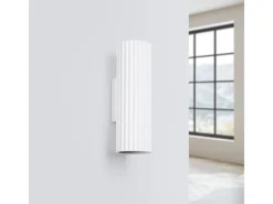 Sollux Lighting Aplique Para Pared-Lámpara de pared Gloow minimalista de aluminio - 2 fuentes luminosas 3000K - L.6,5 x A.20 cm - Blanco