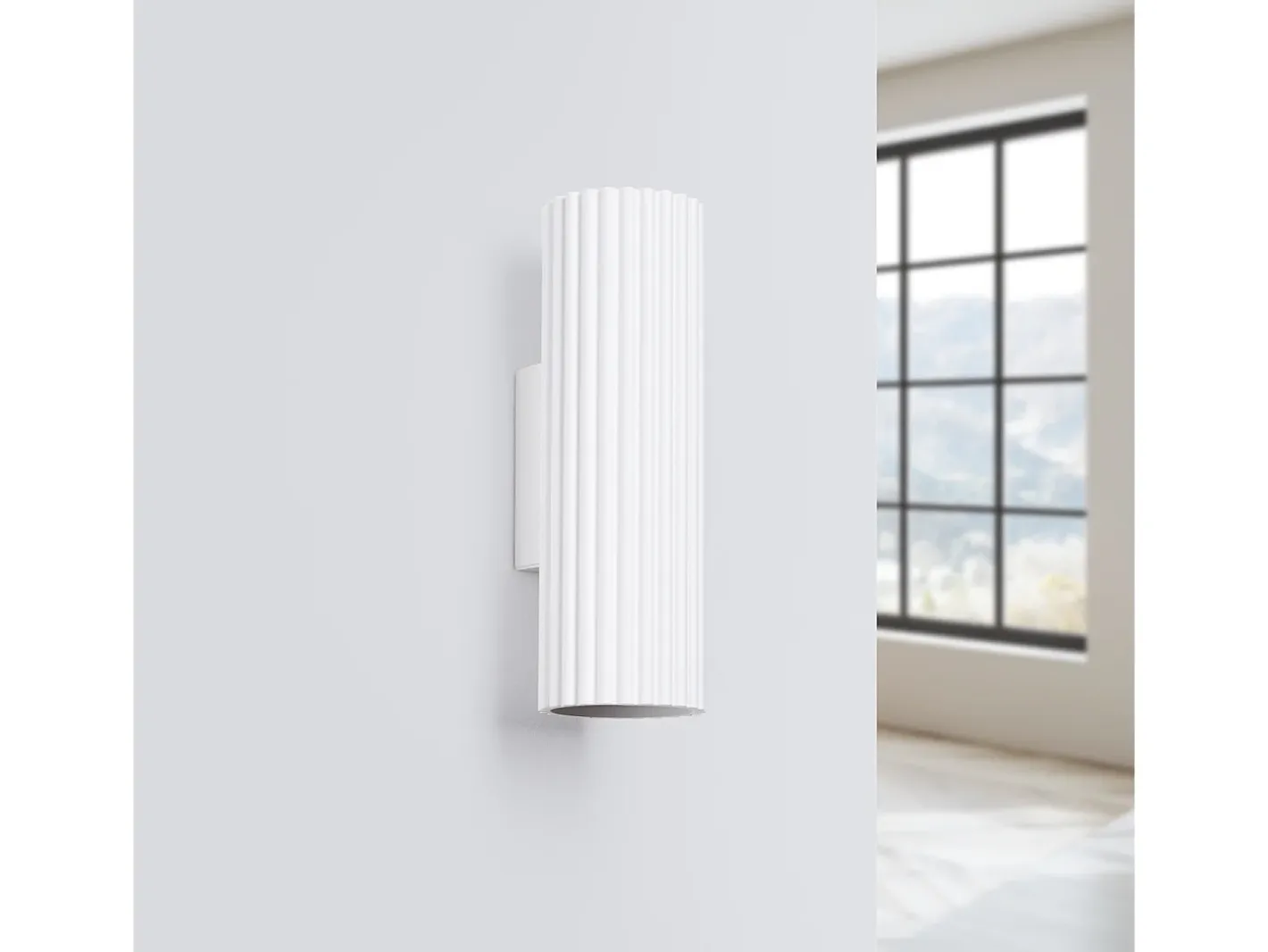 Sollux Lighting Aplique Para Pared-Lámpara de pared Gloow minimalista de aluminio - 2 fuentes luminosas 3000K - L.6,5 x A.20 cm - Blanco
