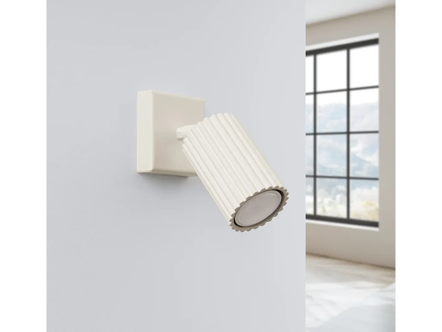 Sollux Lighting Aplique Para Pared-Lámpara de pared Gloow minimalista de aluminio - 1 fuentes luminosas 3000K - L.8 x A.8 cm - Beige