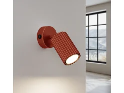 Sollux Lighting Lámpara de pared Gloow minimalista de aluminio - 1 fuentes luminosas 4000K - L.8 x A.16 cm - ocre Rojo Hot