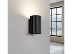 Sollux Lighting Aplique Para Pared-Lámpara de pared Gloow minimalista de aluminio - 1 fuentes luminosas 3000K - L.6,5 x A.10 cm - Negro