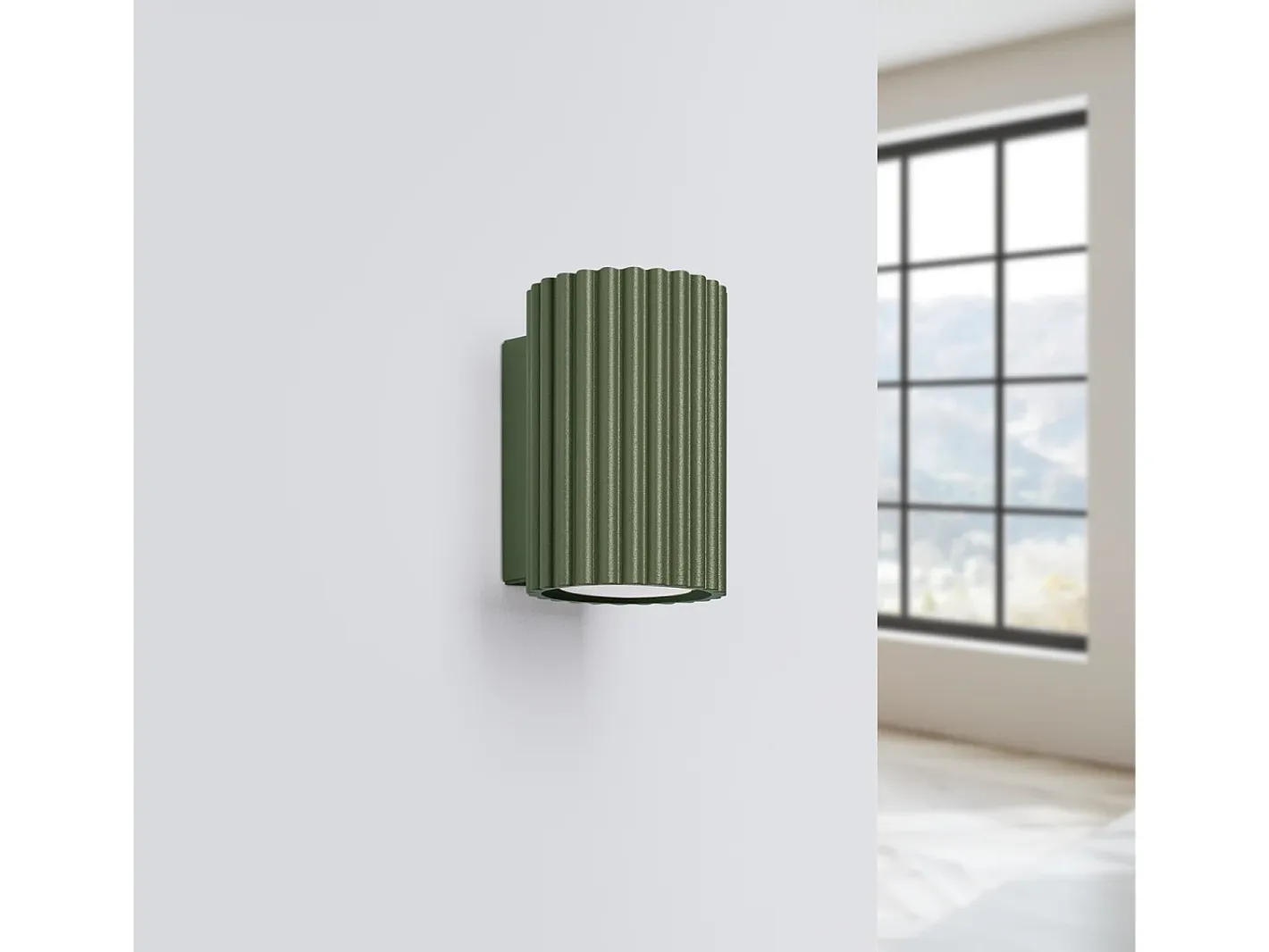 Sollux Lighting Aplique Para Pared-Lámpara de pared Gloow minimalista de aluminio - 1 fuentes luminosas 3000K - L.6,5 x A.10 cm - oliva Verde