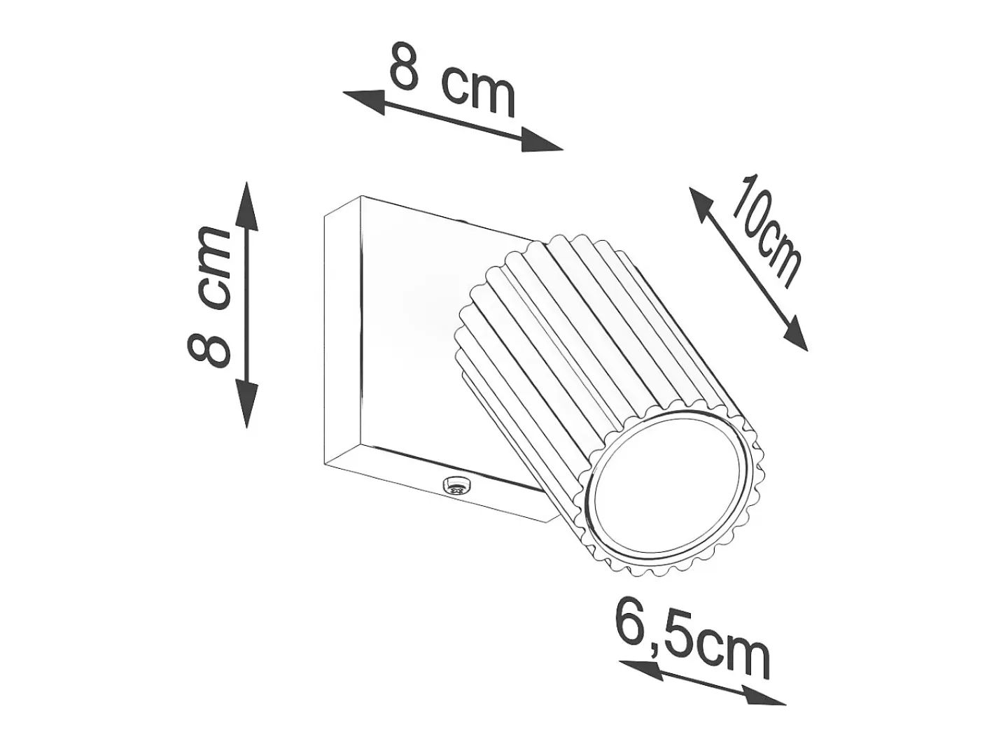 New Sollux Lighting Lámpara de pared Gloow minimalista de aluminio - 1 fuentes luminosas 4000K - L.8 x A.8 cm - ocre Rojo