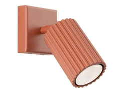 New Sollux Lighting Lámpara de pared Gloow minimalista de aluminio - 1 fuentes luminosas 4000K - L.8 x A.8 cm - ocre Rojo