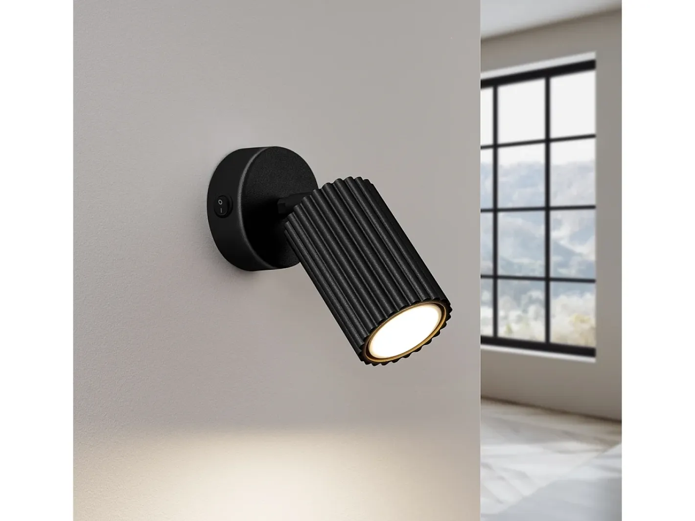 Sollux Lighting Lámpara de pared Gloow minimalista de aluminio - 1 fuentes luminosas 4000K - L.8 x A.16 cm - Negro Best