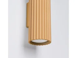 Sollux Lighting Lámpara de pared Gloow minimalista de aluminio - 2 fuentes luminosas 4000K - L.6,5 x A.30 cm - Dorado Hot