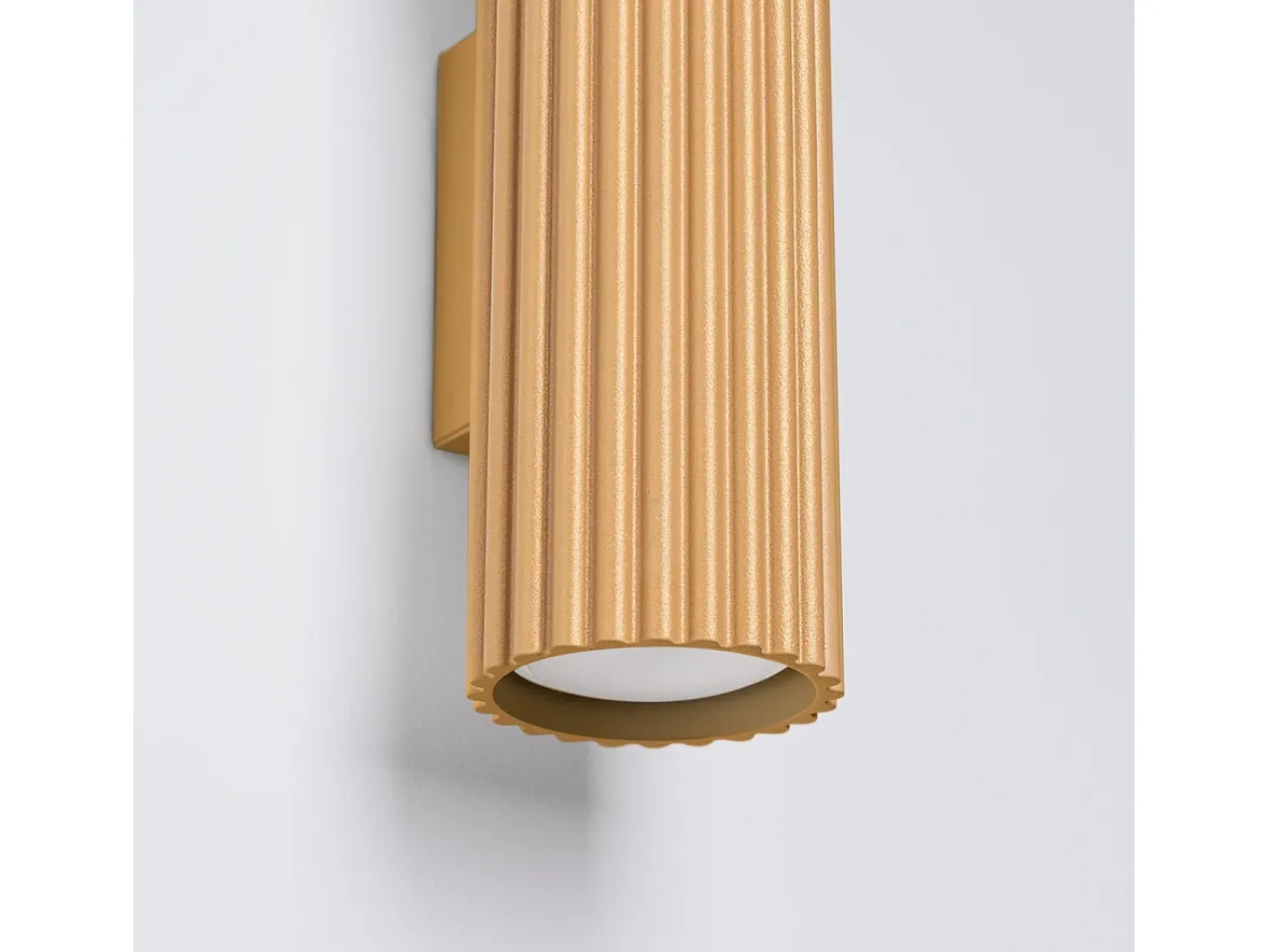Sollux Lighting Lámpara de pared Gloow minimalista de aluminio - 2 fuentes luminosas 4000K - L.6,5 x A.30 cm - Dorado Hot
