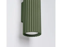 Clearance Sollux Lighting Lámpara de pared Gloow minimalista de aluminio - 2 fuentes luminosas 4000K - L.6,5 x A.20 cm - oliva Verde