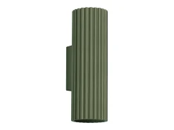 Clearance Sollux Lighting Lámpara de pared Gloow minimalista de aluminio - 2 fuentes luminosas 4000K - L.6,5 x A.20 cm - oliva Verde
