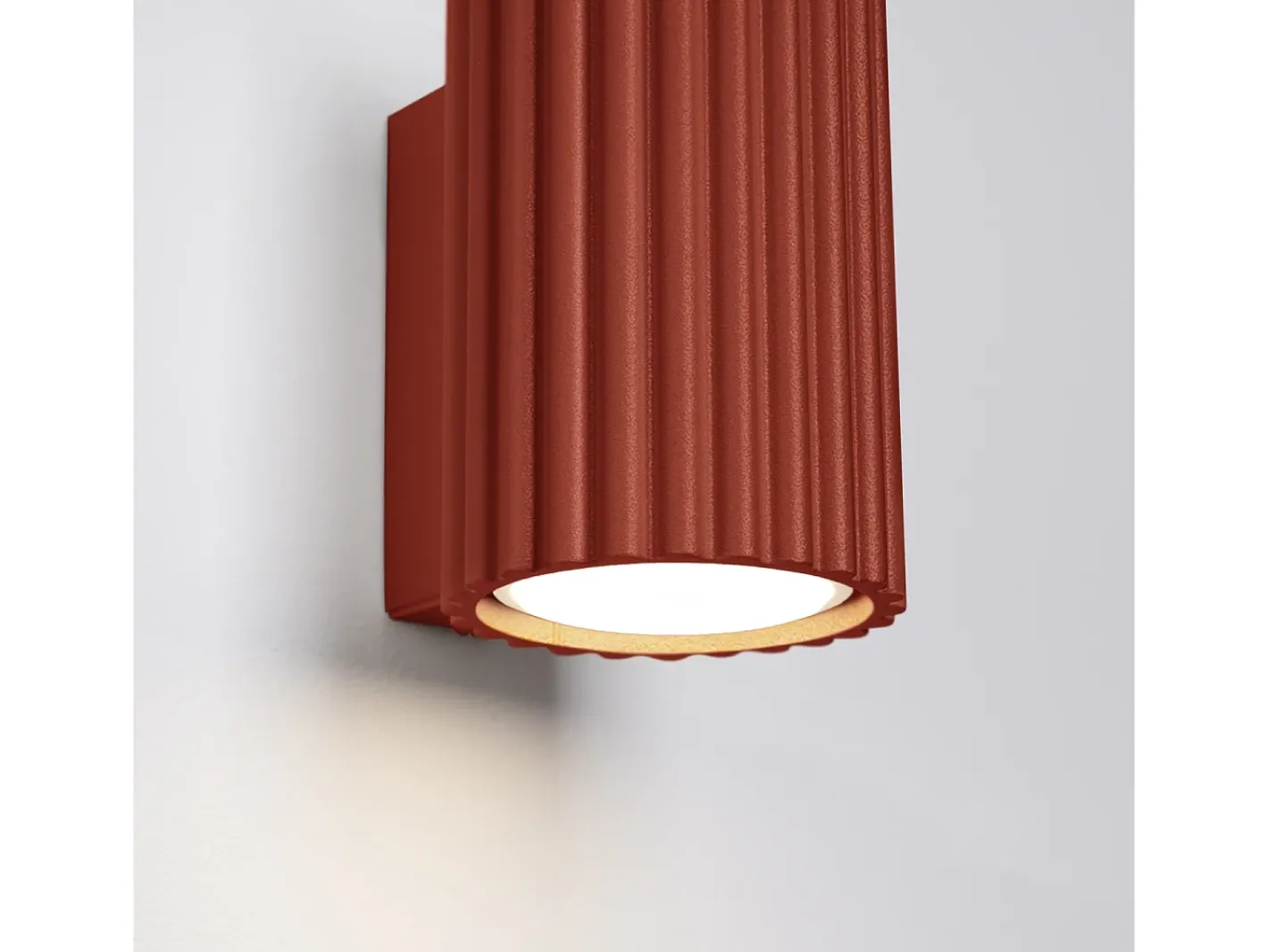 Sale Sollux Lighting Lámpara de pared Gloow minimalista de aluminio - 1 fuentes luminosas 4000K - L.6,5 x A.10 cm - ocre Rojo