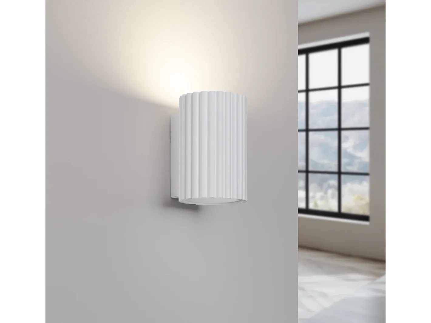 Sollux Lighting Lámpara de pared Gloow minimalista de aluminio - 1 fuentes luminosas 3000K - L.6,5 x A.10 cm - Blanco Outlet