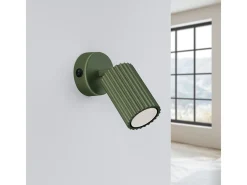 Sollux Lighting Lámpara de pared Gloow minimalista de aluminio - 1 fuentes luminosas 3000K - L.8 x A.16 cm - oliva Verde Online