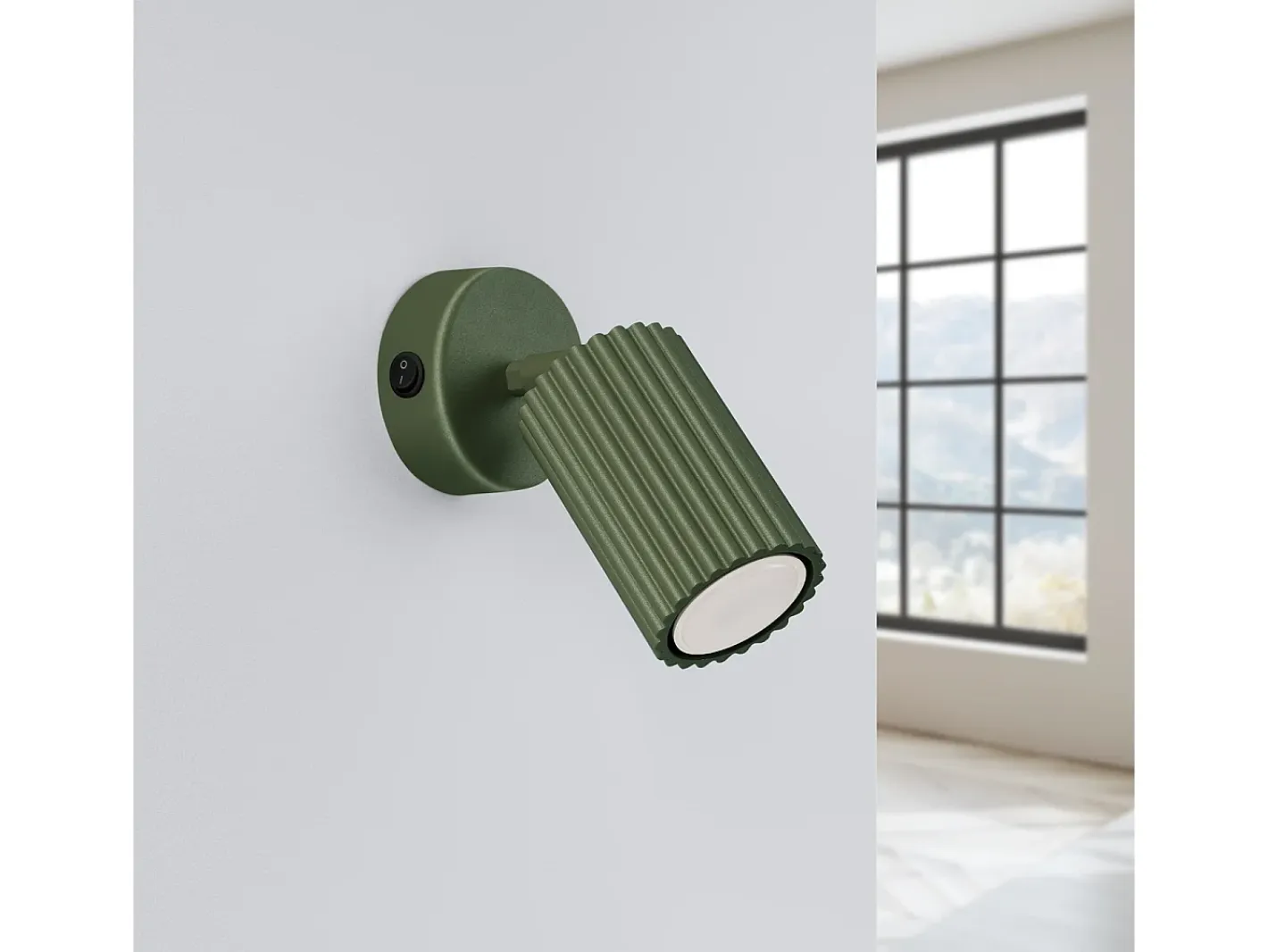 Sollux Lighting Lámpara de pared Gloow minimalista de aluminio - 1 fuentes luminosas 3000K - L.8 x A.16 cm - oliva Verde Online