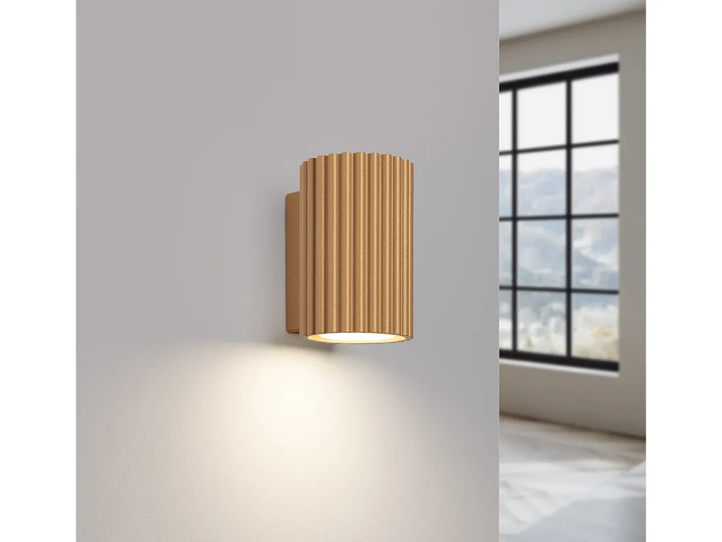Sollux Lighting Lámpara de pared Gloow minimalista de aluminio - 1 fuentes luminosas 4000K - L.6,5 x A.10 cm - Dorado New