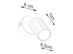 Sollux Lighting Lámpara de pared Gloow minimalista de aluminio - 1 fuentes luminosas 4000K - L.8 x A.16 cm - Beige
