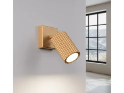 Sollux Lighting Lámpara de pared Gloow minimalista de aluminio - 1 fuentes luminosas 4000K - L.8 x A.8 cm - Dorado