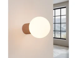 Sollux Lighting Aplique Para Pared-Lámpara De Pared Halo Moderno De Aluminio/Vidrio - 1 Fuentes Luminosas - L.12 X A.12 Cm - Moca Marru00f3n